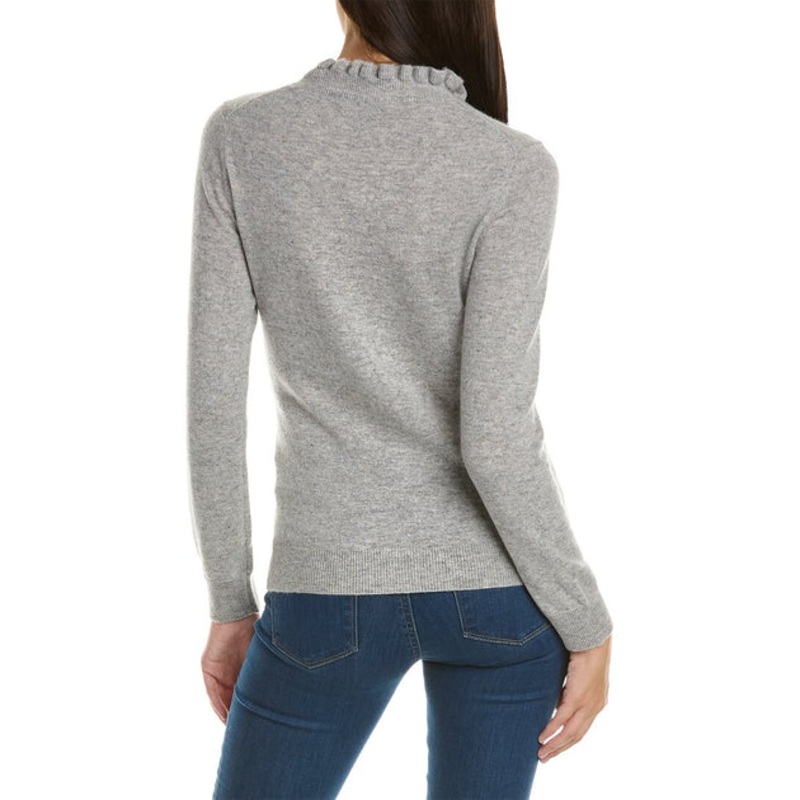 Amata V-Neck Sweater In Ivory - Image 2